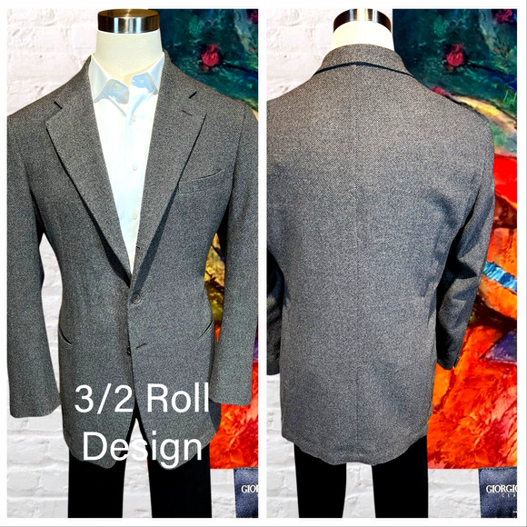 Giorgio Armani Mens 44L Taupe & Gray Cashmere Sport Coat Unconstructed 3/2 Roll - Picture 13 of 15